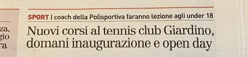 TC Giardino sulla stampa locale!